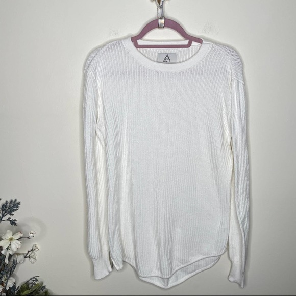 UNIF x UO Waffle Knit Tunic Sweater White {DD42} - Picture 6 of 11